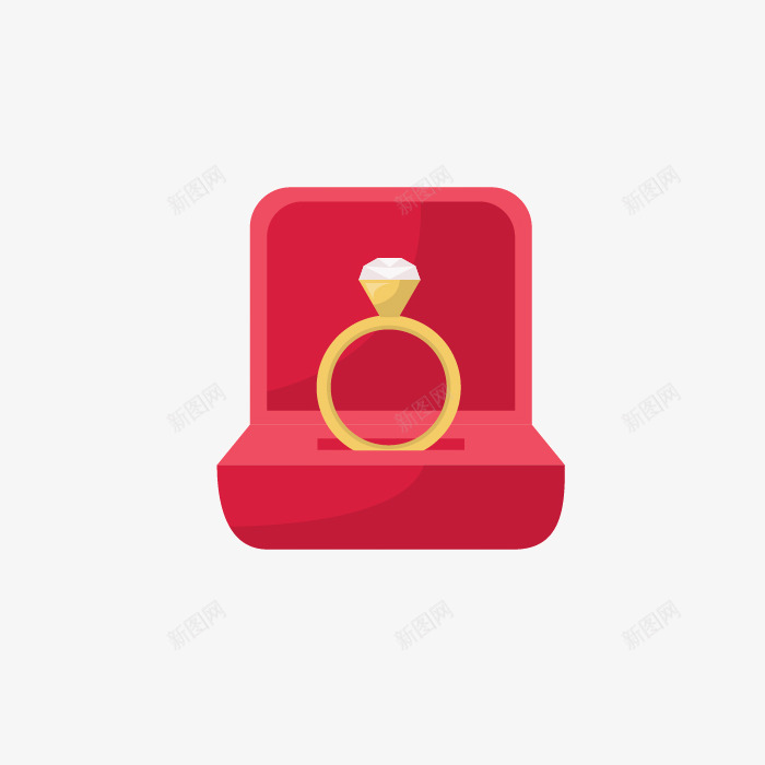 红色结婚钻戒矢量图ai免抠素材_88icon https://88icon.com 喜庆 婚礼 红色 钻戒 矢量图