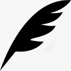 通用图标笔羽毛黑色对角形状的鸟翅图标高清图片