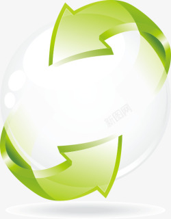 绿色环保球状分层箭头素材