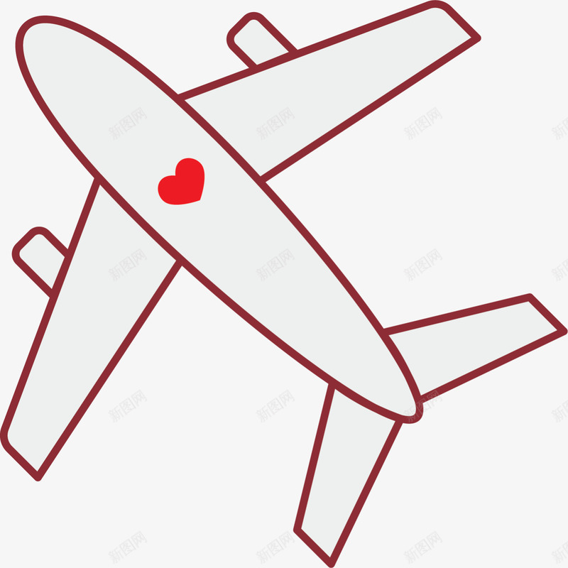 白色爱心蜜月飞机png免抠素材_88icon https://88icon.com 婚庆 婚礼 度假 浪漫 爱心飞机 爱情 蜜月旅行