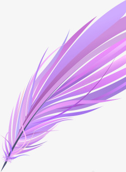 创意唯美紫色羽毛笔素材