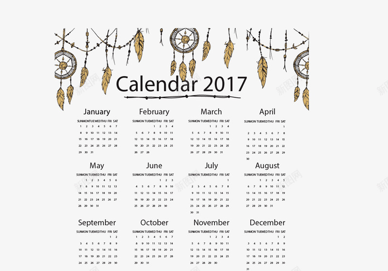 复古羽毛新年日历png免抠素材_88icon https://88icon.com 台历 复古 挂历 新年日历 矢量素材 羽毛