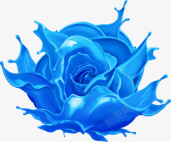 亮蓝色蓝色颜料玫瑰高清图片