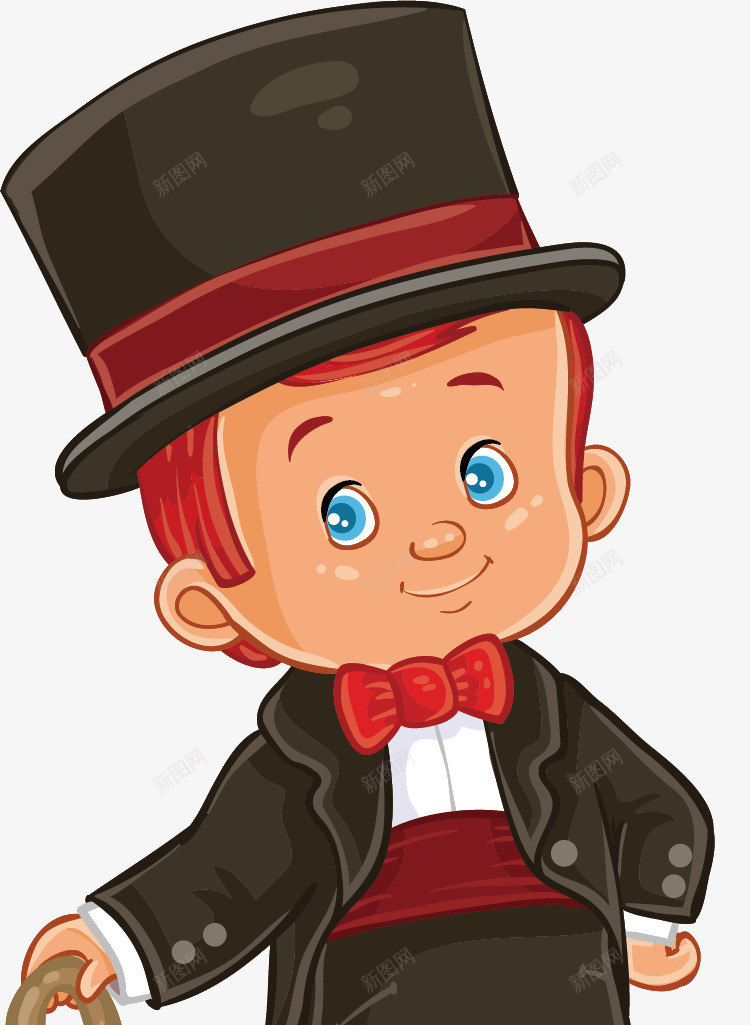 卡通动漫人物矢量图ai免抠素材_88icon https://88icon.com 人物 动漫 卡通 帽子 手绘 男孩 西装 雨伞 矢量图