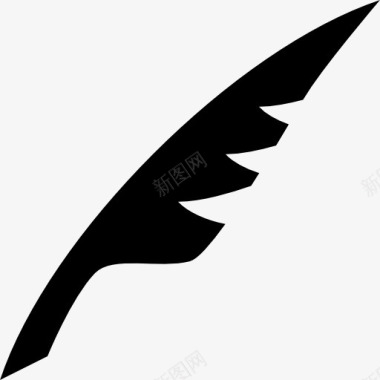 羽毛黑色形状图标图标