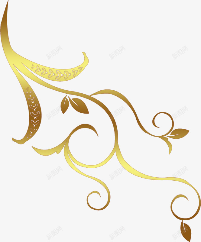 金色藤蔓花纹婚礼png免抠素材_88icon https://88icon.com 婚礼 花纹 藤蔓 金色