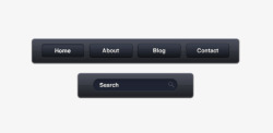 黑色导航栏搜索栏uiPSD源文件素材