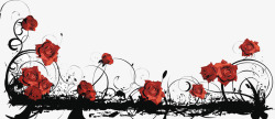红色的玫瑰花效果合成海报素材