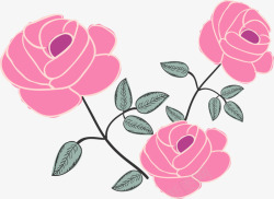 粉色情人节玫瑰花束素材