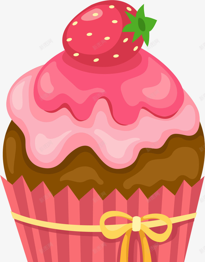 小清新纸杯蛋糕png免抠素材_88icon https://88icon.com 小清新蛋糕 红色纸杯 红色草莓 纸杯蛋糕 美味蛋糕 黄色蝴蝶结