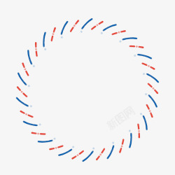 红蓝色圆形对话边框素材