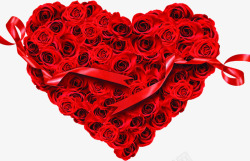 红色爱心婚礼玫瑰素材