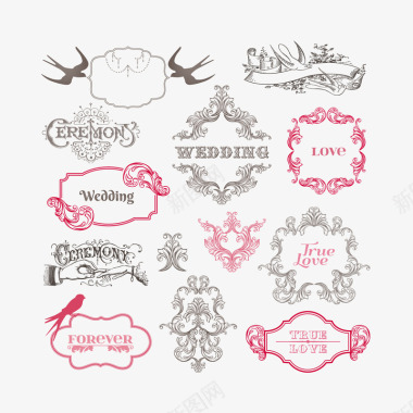 矢量婚礼logo时尚复古婚礼LOGO矢量图图标图标