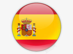 国家圆形徽章图圆形西班牙国旗高清图片