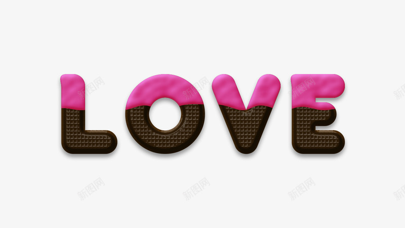 LOVE艺术字png免抠素材_88icon https://88icon.com LOVE 巧克力 粉色 草莓