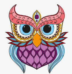 紫色猫头鹰创意猫头鹰高清图片