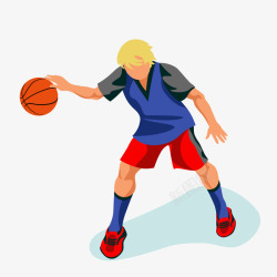 卡通男孩熘冰卡通篮球运动员矢量图高清图片