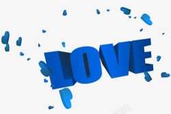 蓝色LOVE艺术字素材