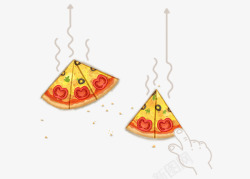 卡通黄色西红柿披萨海报背景素材