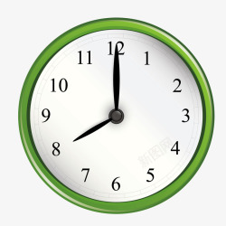 绿色质感圆形钟表矢量图素材
