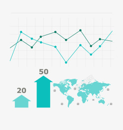 数据地图折线素材