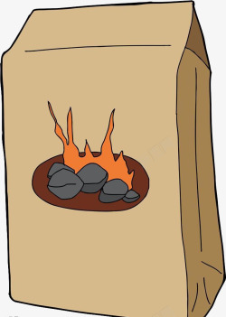 卡通包装的烧烤木碳海报