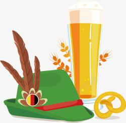 啤酒节绿帽子素材