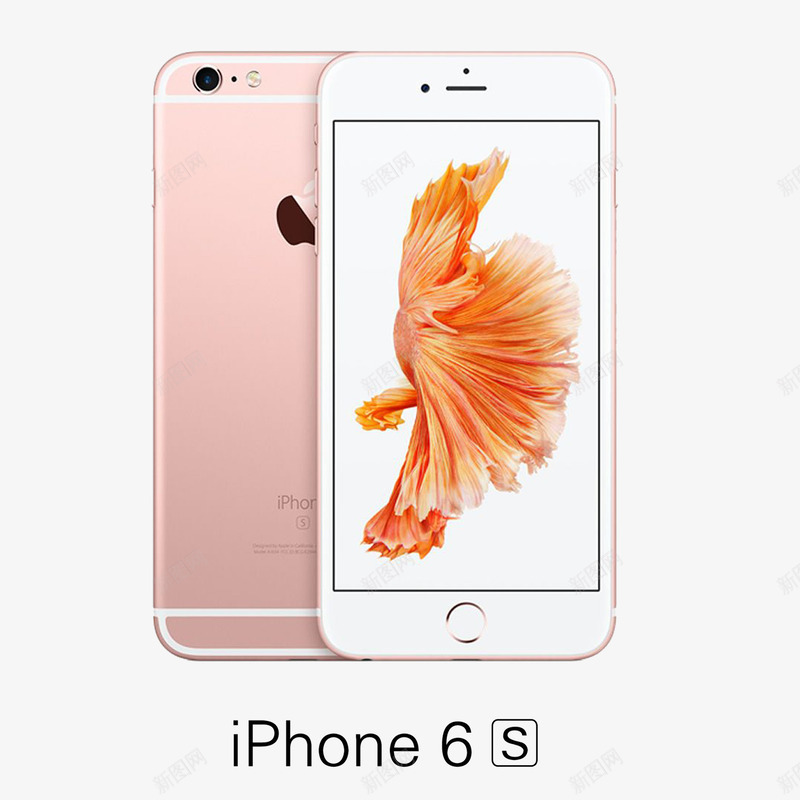 手绘创意苹果6玫瑰金png免抠素材_88icon https://88icon.com 创意 玫瑰 苹果