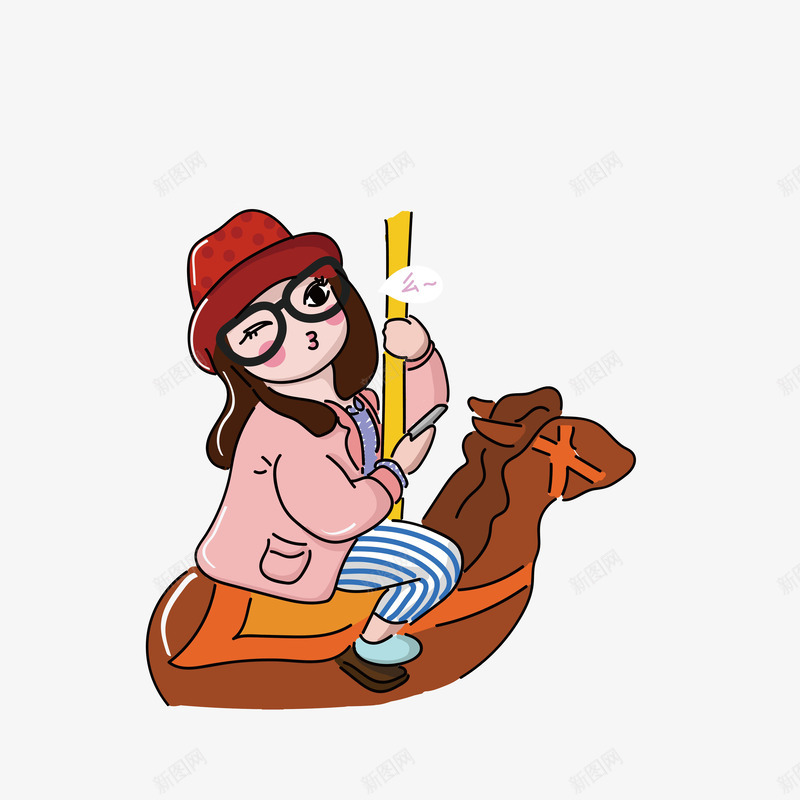 卡通坐旋转木马抓着杆子的女孩素png免抠素材_88icon https://88icon.com 卡通坐旋转木马抓着杆子的女孩素材免费下载 卡通女孩 嘟嘴卖萌女孩 抓东西 抓着杆子 旋转木马