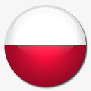 波兰国旗国圆形世界旗图标图标