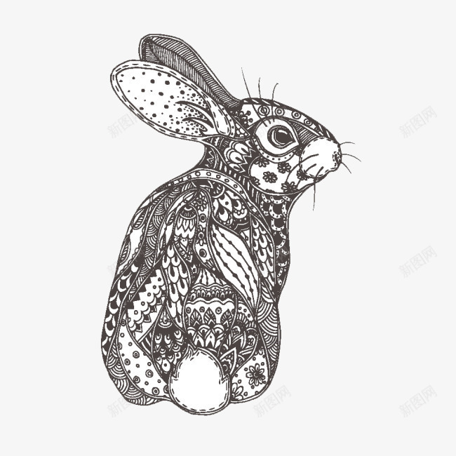 波西米亚风格兔子png免抠素材_88icon https://88icon.com 动物插图 卡通动物漫画 生物世界