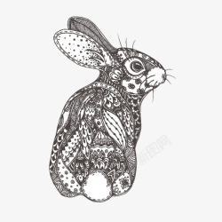 波西米亚风格兔子素材