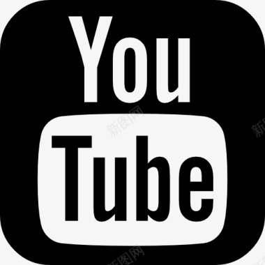 广场YouTube的圆角方形标志图标图标