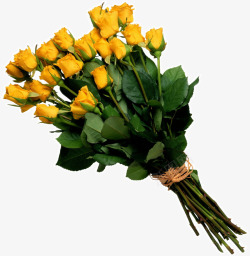 黄色玫瑰花鲜花包装素材