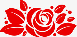 红色玫瑰花纹饰婚礼素材