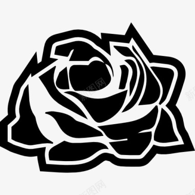 浮雕花玫瑰弗拉门戈发副图标图标
