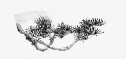 黑白松树中国风雾凇高清图片