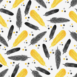 黄色黑色斑点鱼卡通羽毛高清图片