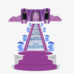 紫色温馨台阶婚礼场景素材
