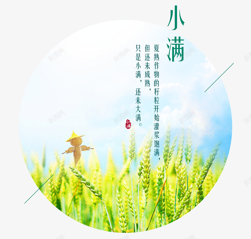 二十四节气小满主题圆形麦田海报png免抠素材_88icon https://88icon.com 二十四节气 二十四节气小满主题海报 圆形麦田 小满