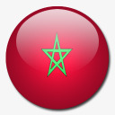 摩洛哥国旗国圆形世界旗素材