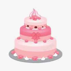 粉色三层大蛋糕素材