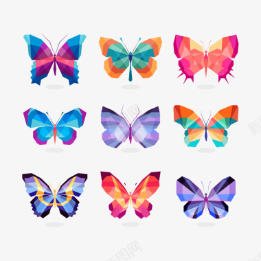 美丽多彩创意蝴蝶矢量图图标图标