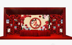 中式婚礼布置效果图素材