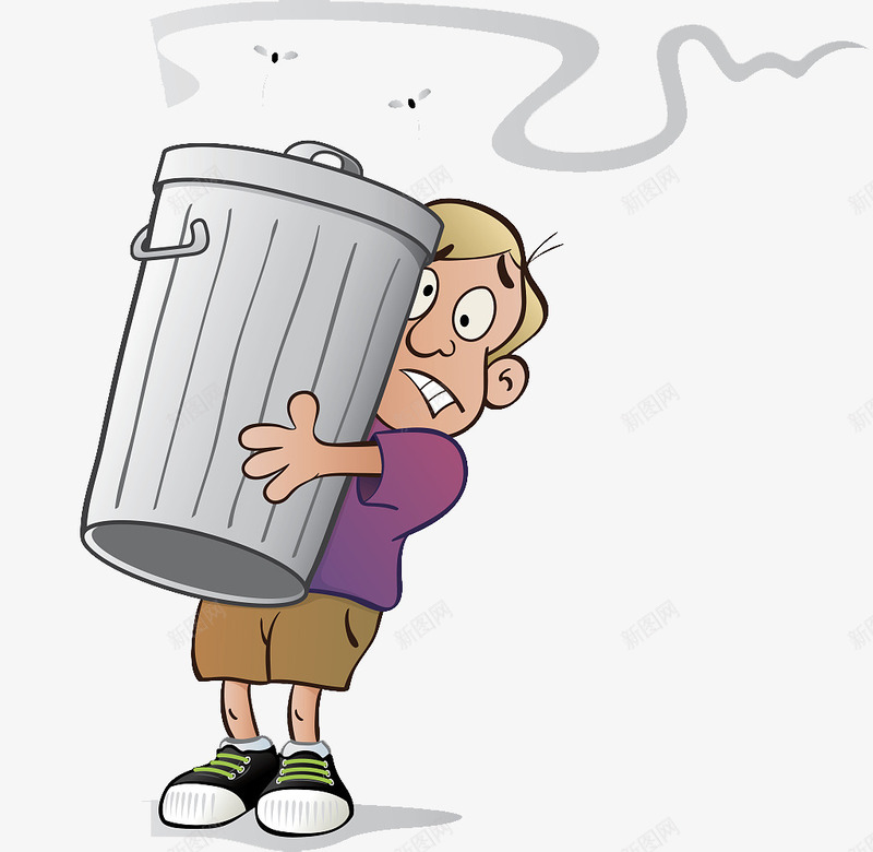卡通举起垃圾桶的小男孩png免抠素材_88icon https://88icon.com 举东西 举起垃圾桶 卡通 垃圾桶 小男孩 脏 苍蝇飞