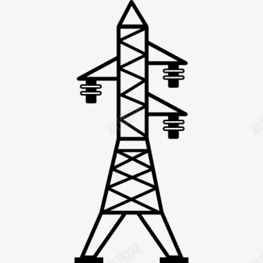 绝缘子三绝缘体的传输线图标图标
