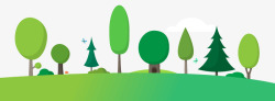 松树林卡通绿色树林风景矢量图高清图片