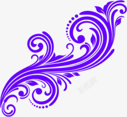 紫色螺旋藤蔓花纹婚礼素材
