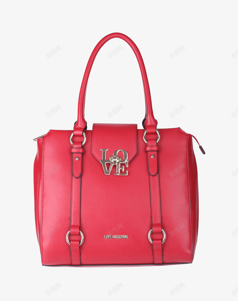 女士红色简约时尚手提包png免抠素材_88icon https://88icon.com lovemoschino 产品实物 单肩包 红色