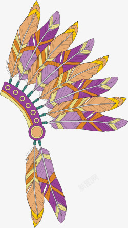 印第安人剪影卡通民族风羽毛头饰装饰图案高清图片